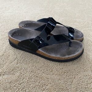 Mephisto Women's Helen Sandals Size 38 Black Patent Leather Sandals US 7.5